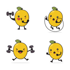 cute mango cartoon character