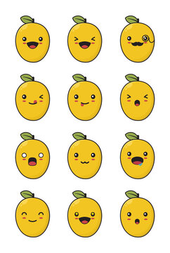 cute mango cartoon character
