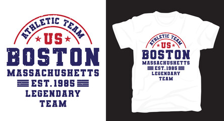 Athletic team boston typography t-shirt design