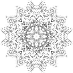 Leaf Flower Petal Coloring Mandala Art Simple Graphic Shape Vector Floral Oriental Outline Vintage Decorative Elements Pattern Illustration Islam Arabic Indian Turkish Mystic Religion Morals Lotus