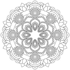 Leaf Flower Petal Coloring Mandala Art Simple Graphic Shape Vector Floral Oriental Outline Vintage Decorative Elements Pattern Illustration Islam Arabic Indian Turkish Mystic Religion Morals Lotus