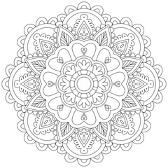 Leaf Flower Petal Coloring Mandala Art Simple Graphic Shape Vector Floral Oriental Outline Vintage Decorative Elements Pattern Illustration Islam Arabic Indian Turkish Mystic Religion Morals Lotus