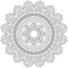 Leaf Flower Petal Coloring Mandala Art Simple Graphic Shape Vector Floral Oriental Outline Vintage Decorative Elements Pattern Illustration Islam Arabic Indian Turkish Mystic Religion Morals Lotus