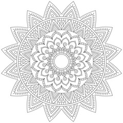 Leaf Flower Petal Coloring Mandala Art Simple Graphic Shape Vector Floral Oriental Outline Vintage Decorative Elements Pattern Illustration Islam Arabic Indian Turkish Mystic Religion Morals Lotus