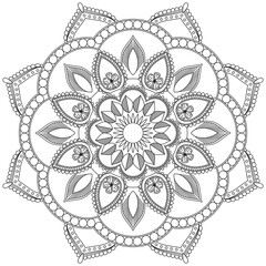 Leaf Flower Petal Coloring Mandala Art Simple Graphic Shape Vector Floral Oriental Outline Vintage Decorative Elements Pattern Illustration Islam Arabic Indian Turkish Mystic Religion Morals Lotus
