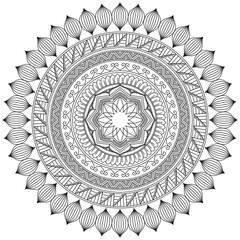 Leaf Flower Petal Coloring Mandala Art Simple Graphic Shape Vector Floral Oriental Outline Vintage Decorative Elements Pattern Illustration Islam Arabic Indian Turkish Mystic Religion Morals Lotus