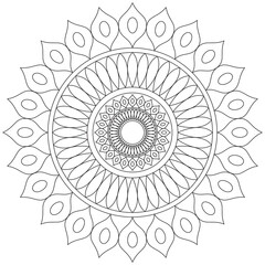 Leaf Flower Petal Coloring Mandala Art Simple Graphic Shape Vector Floral Oriental Outline Vintage Decorative Elements Pattern Illustration Islam Arabic Indian Turkish Mystic Religion Morals Lotus
