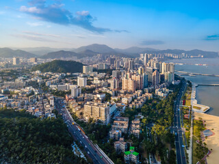 Fototapeta na wymiar Aerial photography of modern urban architectural landscape in Zhuhai, China