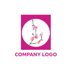 watercolor art style flower logo design 