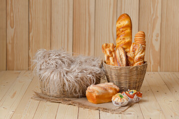 newborn digital backdrop bread in a basket