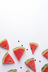Fresh sliced watermelon isolated on white background.