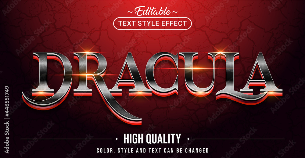 Poster Editable text style effect - Dracula text style theme.