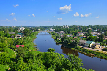 Fototapeta na wymiar Old town cityscape of Torzhok