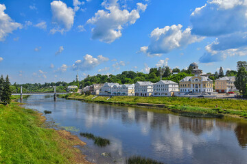Fototapeta na wymiar Scenic view of the Torzhok city embankment
