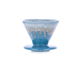 ceramic coffee filter mug isolated on white