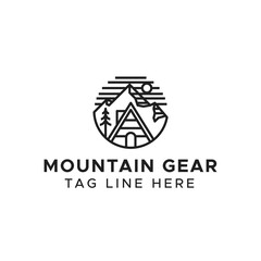 Retro Logo For Mountaineering Gear or Acivity