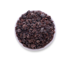 Himalayan Black Salt  isolated on white background
