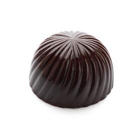 Sweet chocolate candy on white background