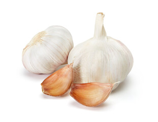 Fresh garlic isolated on white background.