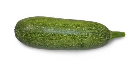 Green speckled zucchini isolated on a white background.Fresh, green vegetable.It is used for labels,posters and web design.