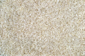 The texture of the white rice grains are neatly laid out
