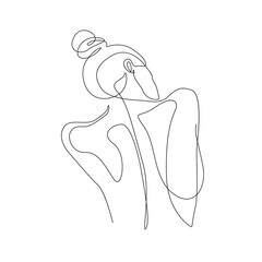 One Line Modern Nude Woman Drawing. Female Body Line Art Drawing for Wall Art Print, Poster, Banner. Trendy Minimalist Abstract Art with Naked Woman Back. Vector EPS 10