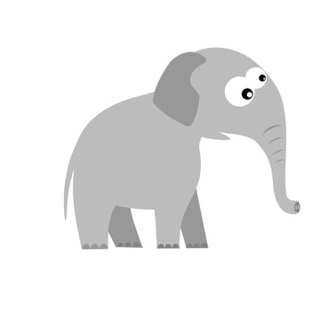 elephant in cartoon style. flat isolated vector