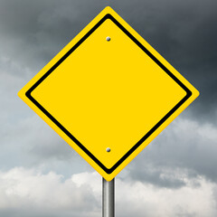 Rendering of a yellow highway sign