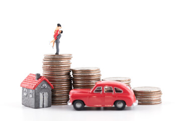A happy marriage with a house, a car, and money