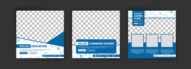 Online Education. Online learning course. Online course class. Modern vector illustration concept for social media post, postcard, card, poster, website and mobile development.