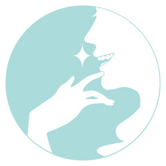 綺麗な歯の女性_横顔アイコン