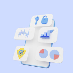 Obraz premium 3d illustration of user interface on smartphone