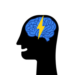 lightning in abstract human head like insight