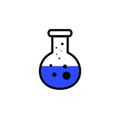 chemical flask. chemical tube icon biology equipment laboratory chemistry research technology and test theme Vector illustration