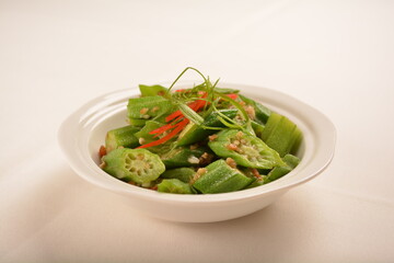 stir fried mixed vegetables with mushroom, cabbage, long bean, lady finger and broccoli asian halal vegan menu