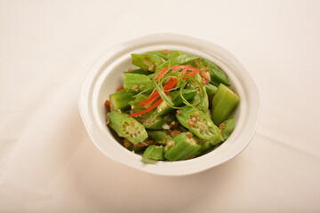 stir fried mixed vegetables with mushroom, cabbage, long bean, lady finger and broccoli asian halal vegan menu