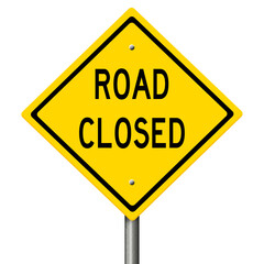 Rendering of a yellow highway sign