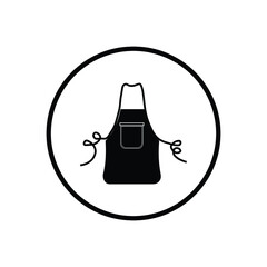 kitchen and cooking vector icons in a circle: apron
