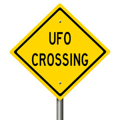 Rendering of a yellow highway sign