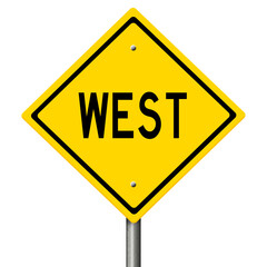 Rendering of a yellow highway sign