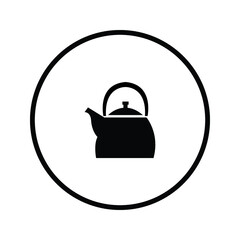 kitchen and cooking vector icons in a circle: teapot 