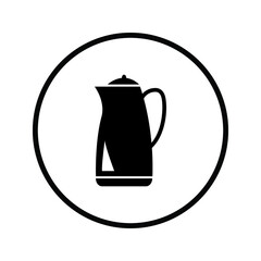 kitchen and cooking vector icons in a circle: teapot 