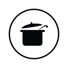 kitchen and cooking vector icons in a circle: Pan