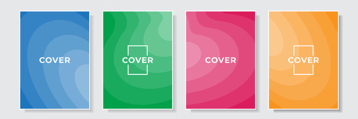 Fototapeta premium modern colorful cover elegant gradation layered template design wave style set collection background vector graphic