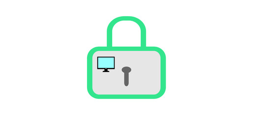 Computer security icon isolated on a white background