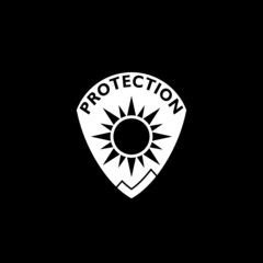 Sun protection icon isolated on dark background