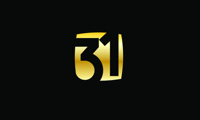 31 Number Gold Modern Logo