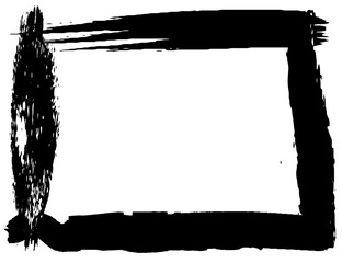 Grunge style frames black on white background