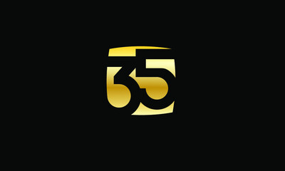 Obraz premium 35 Number Gold Modern Logo