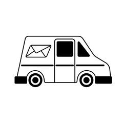 Post car icon. Delivery service image. Delivery sign vector. Mail truck